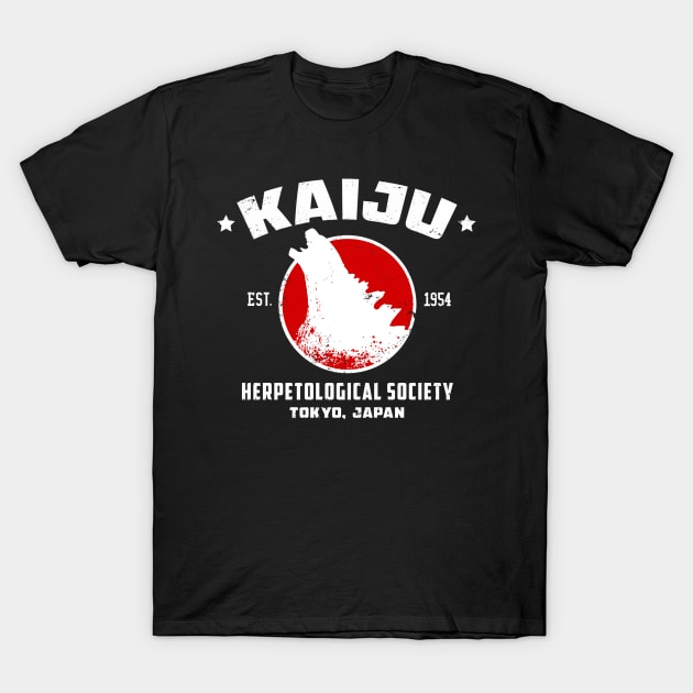 Kaiju Herpetological Society (Black Print) T-Shirt by Nerdology